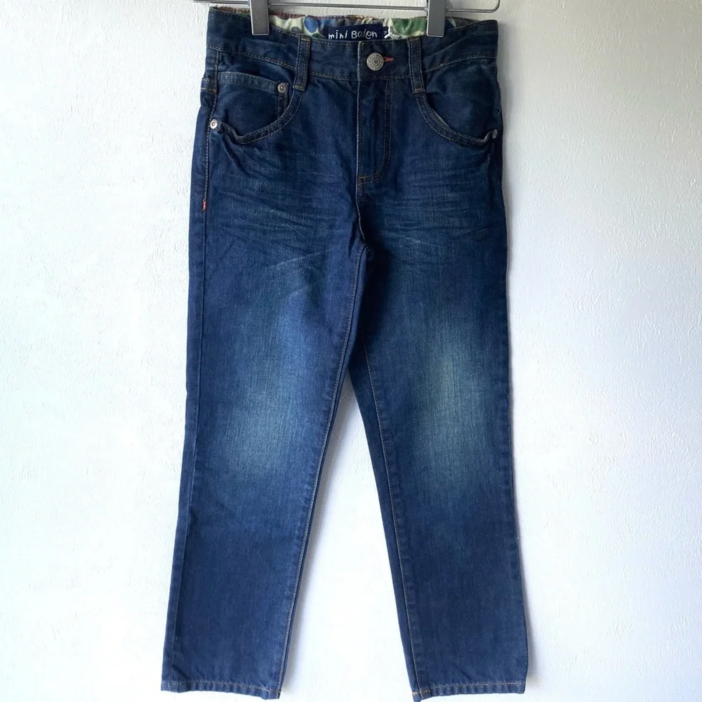 NWT Mini Boden Boys 5 Pocket Denim Jeans Size 7